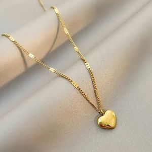 Gorgeous 14K  Gold plated Heart pendant necklace